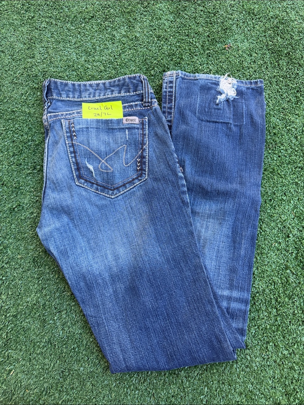 Cruel Girl Denim Jeans in Blue Wash